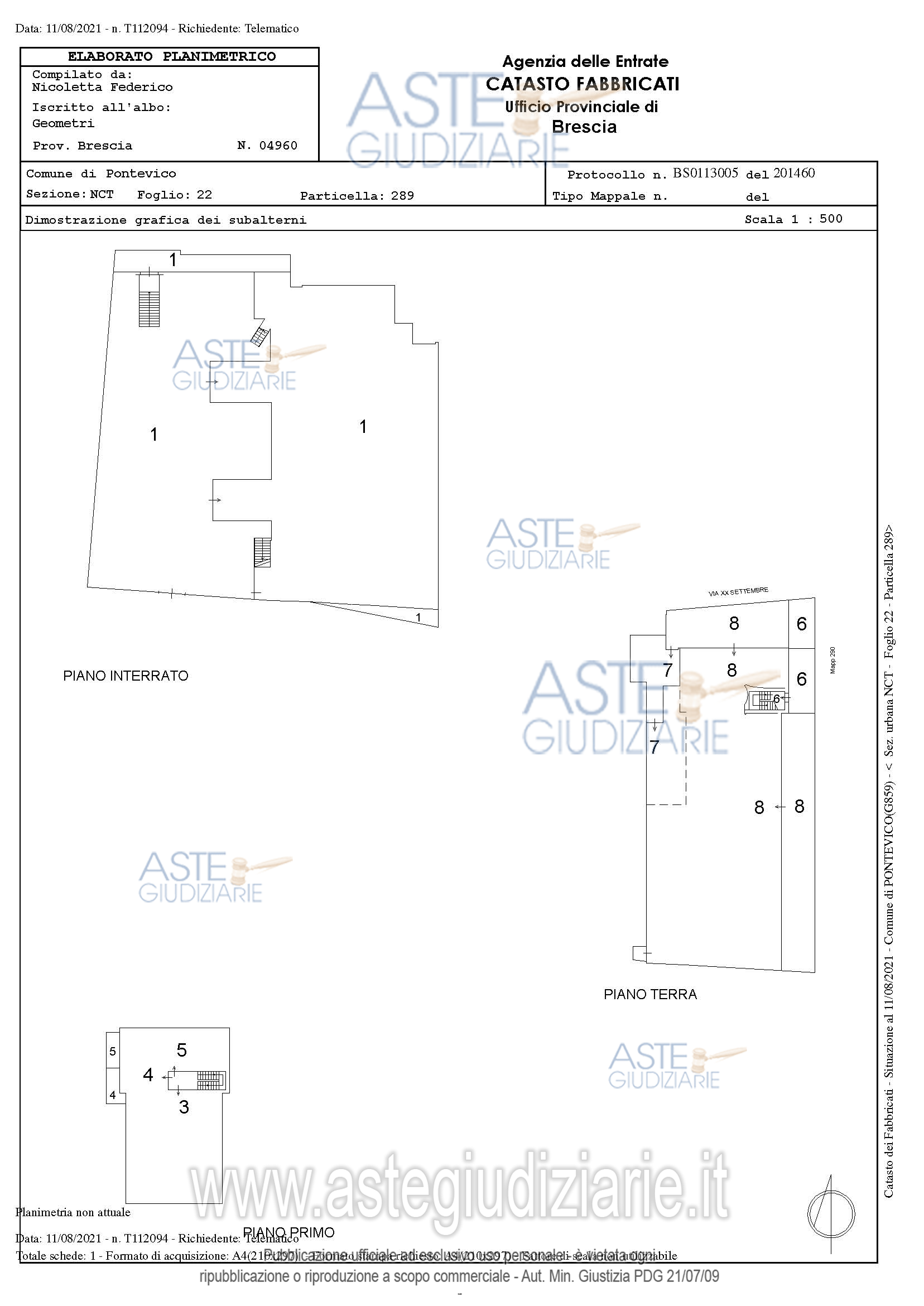 Planimetria del bene
