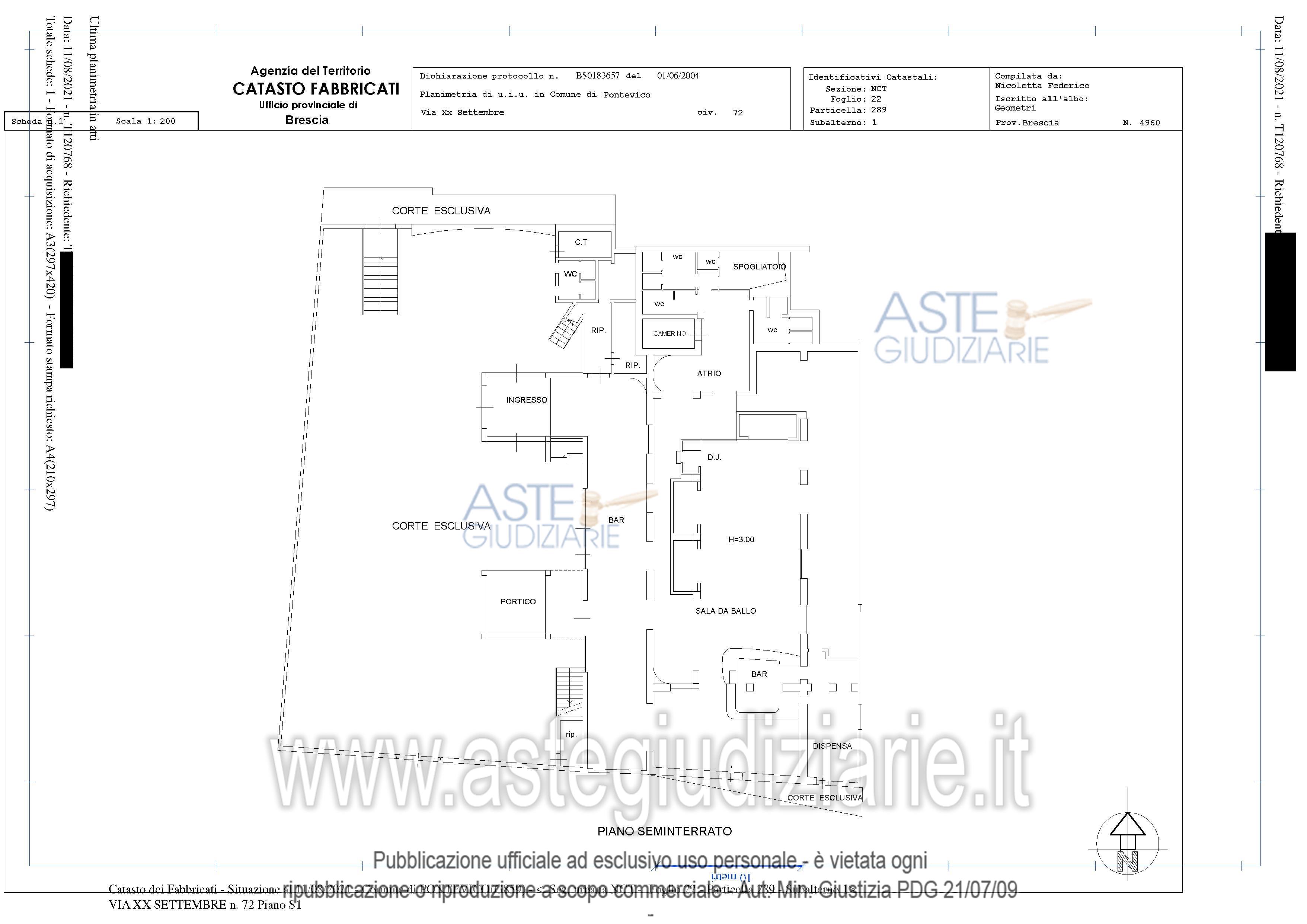 Planimetria del bene