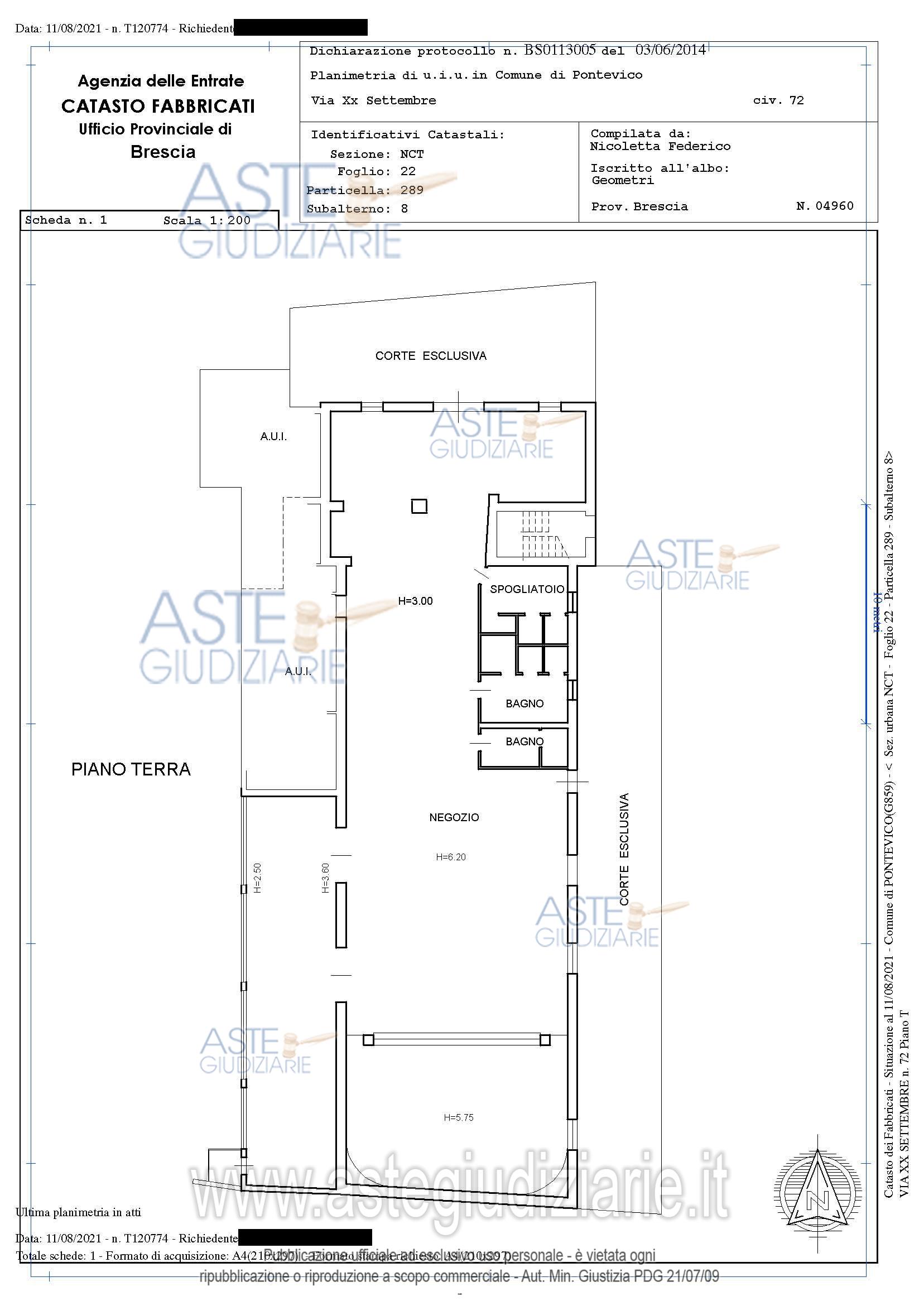 Planimetria del bene