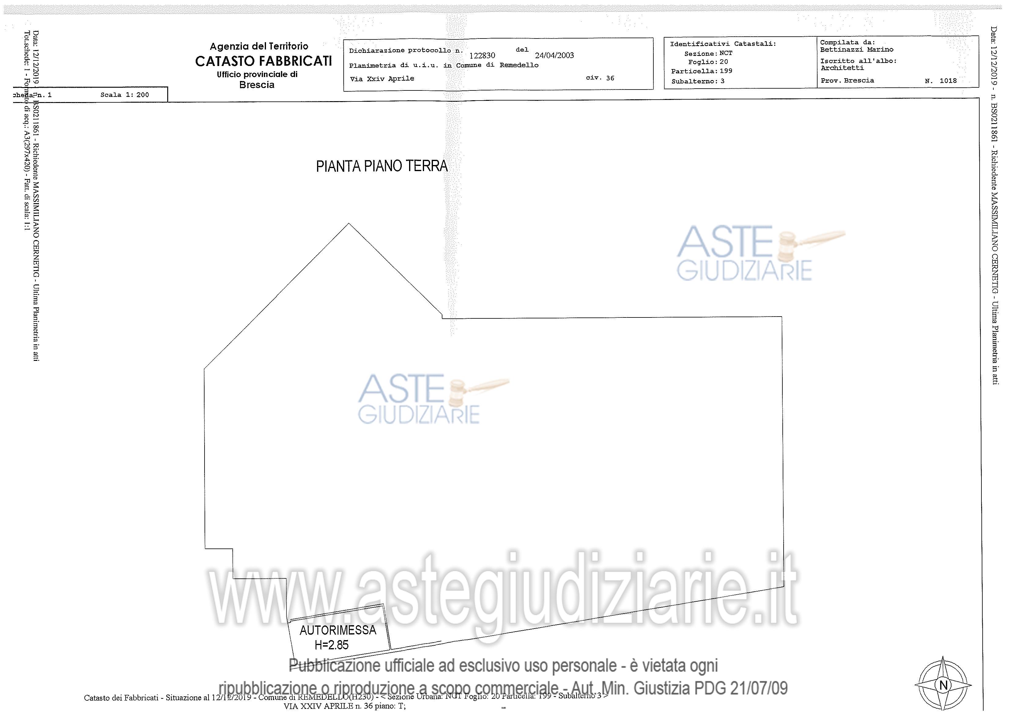 Planimetria del bene