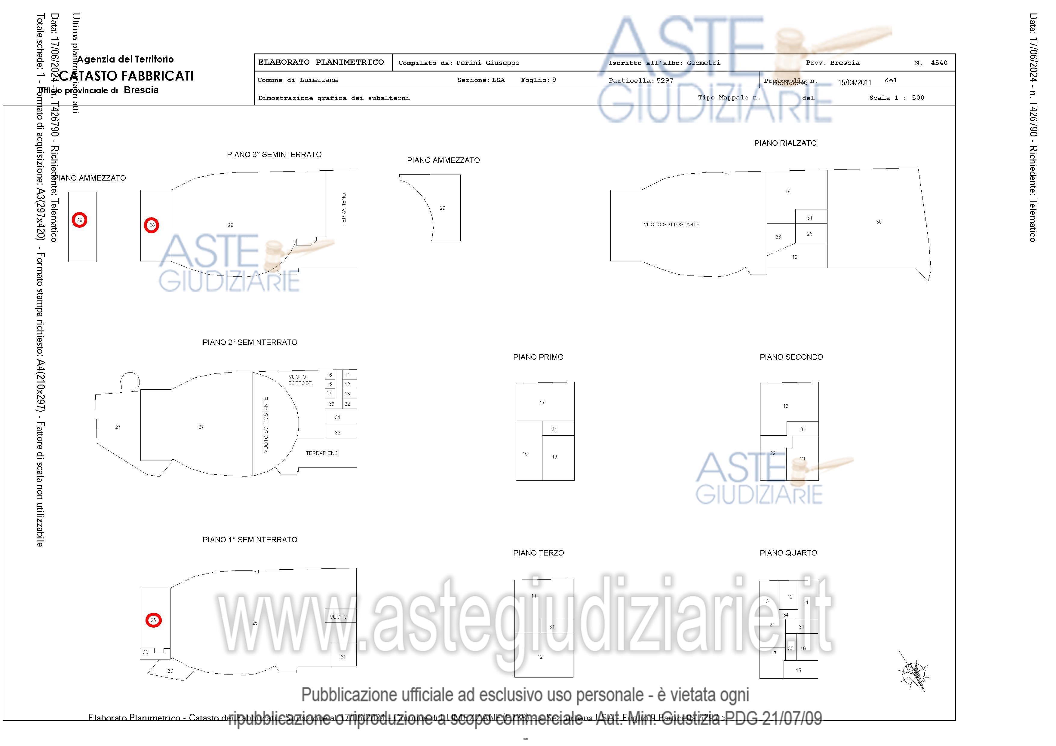 Planimetria del bene