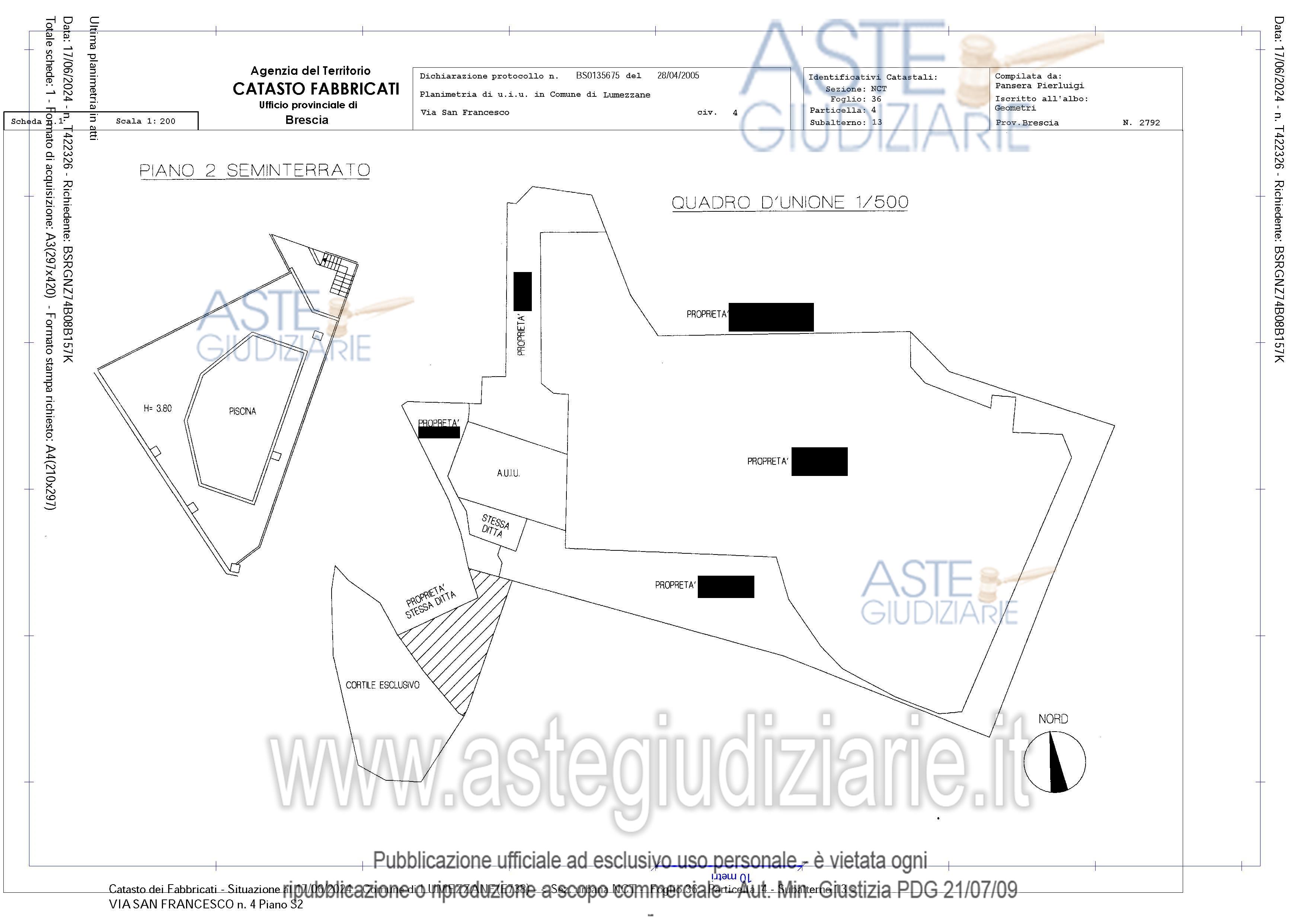 Planimetria del bene