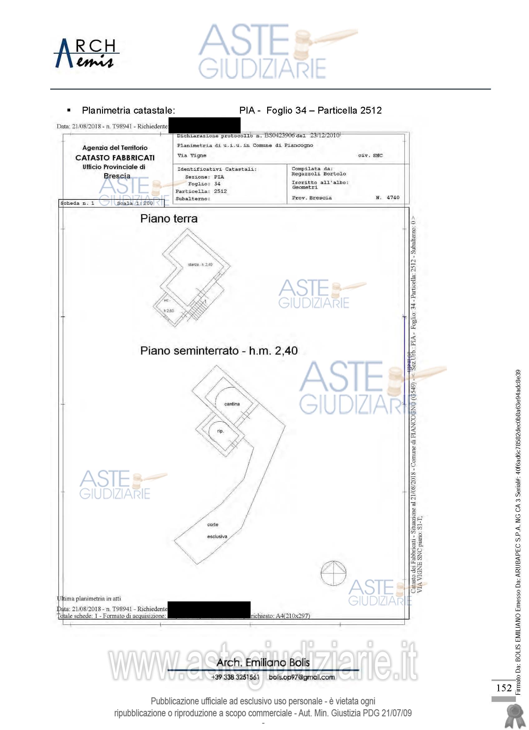 Planimetria del bene