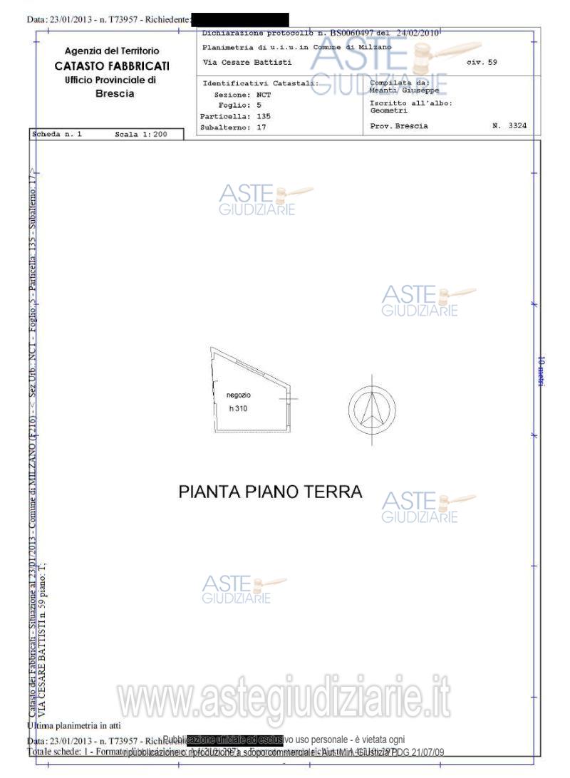 Planimetria del bene