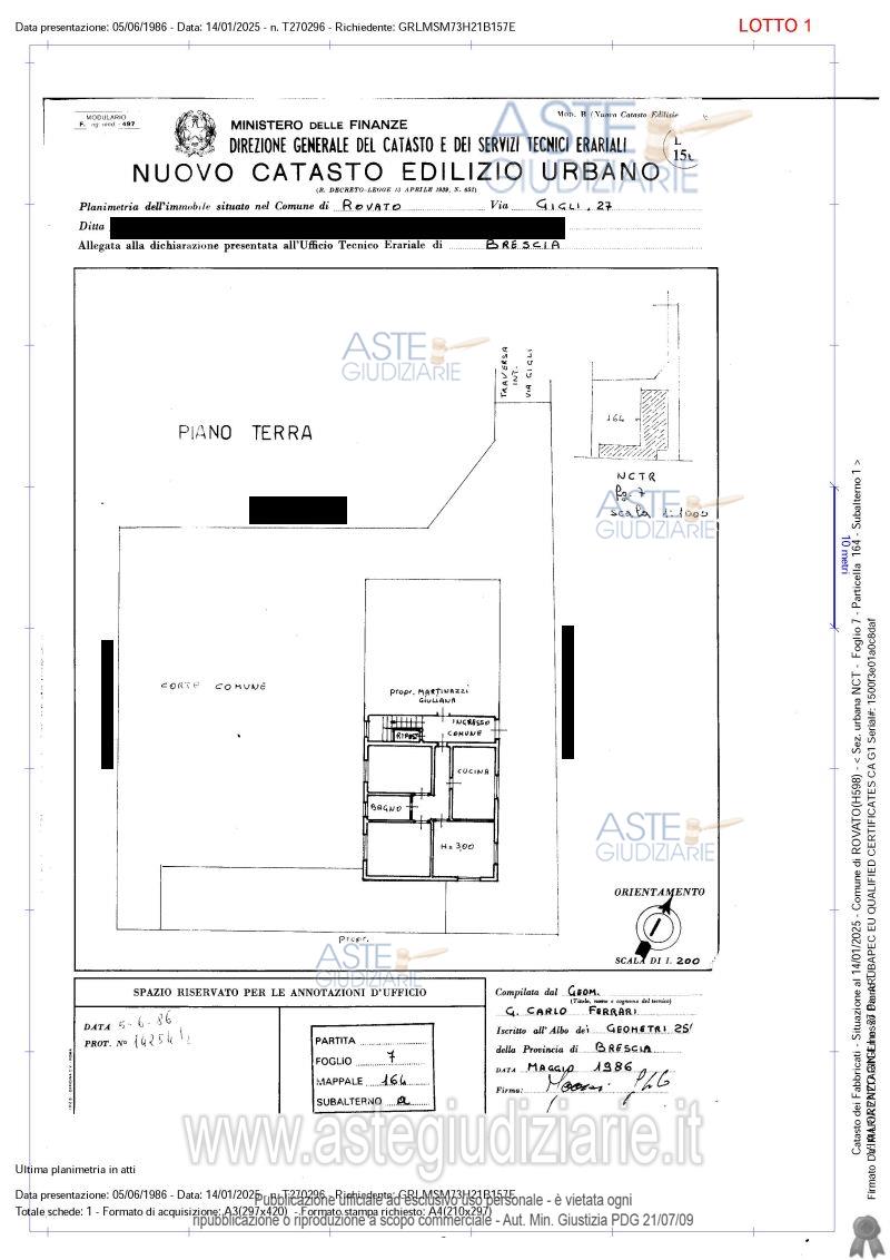 Planimetria del bene