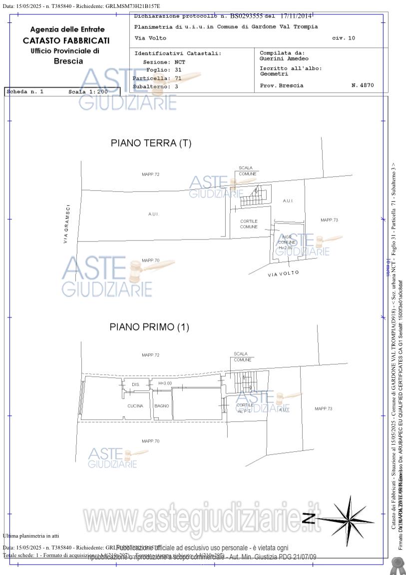 Planimetria del bene