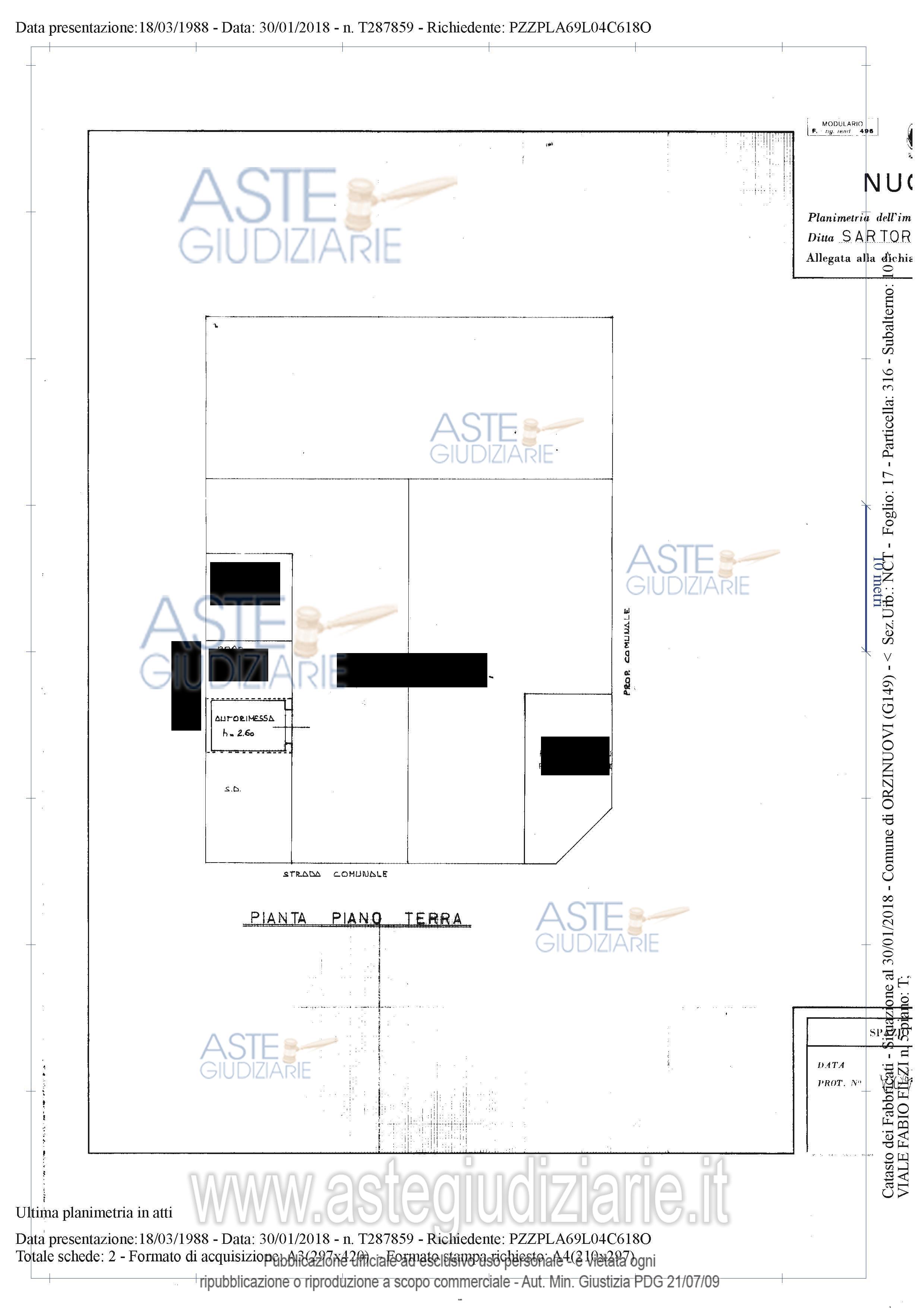 Planimetria del bene