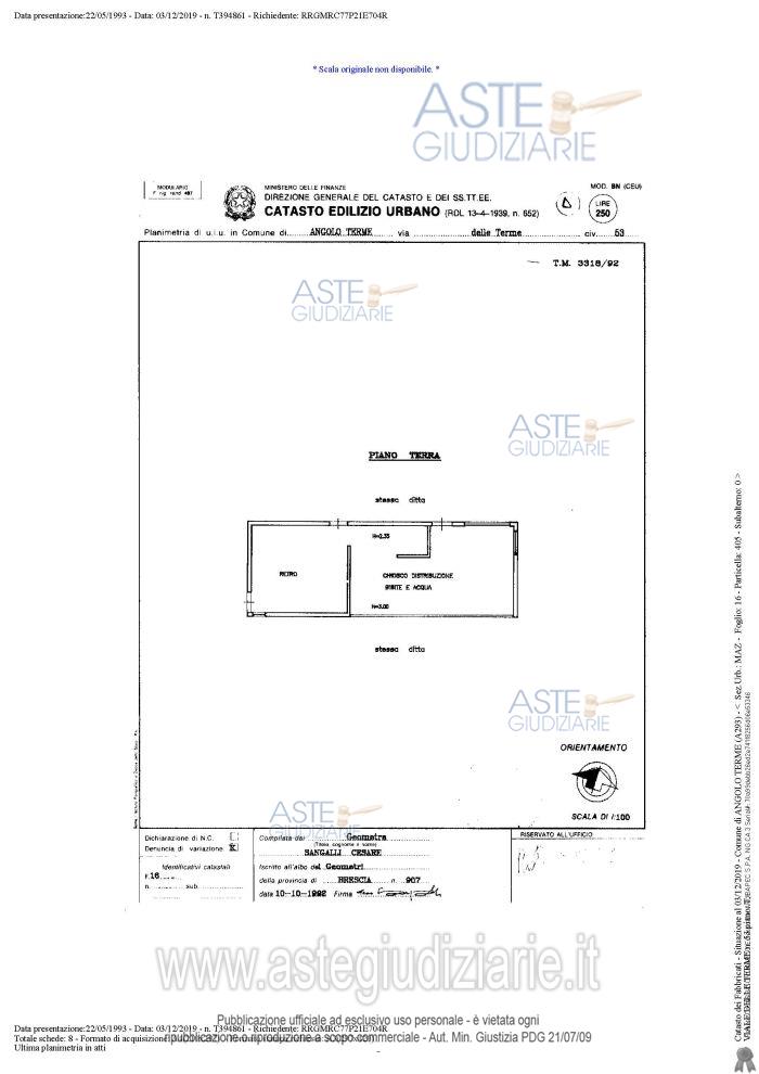 Planimetria del bene