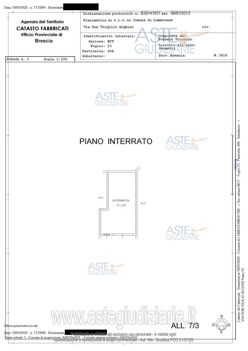 Planimetria del bene