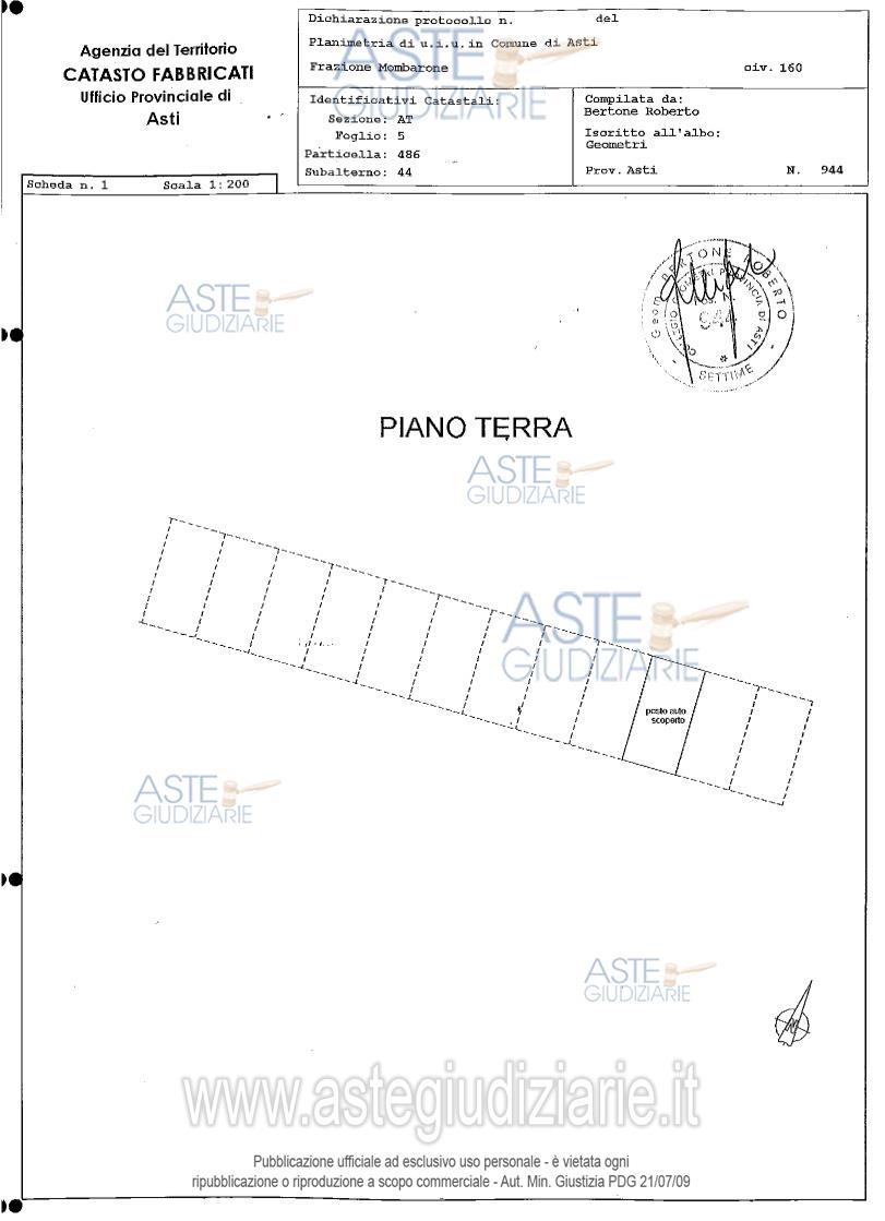 Planimetria del bene