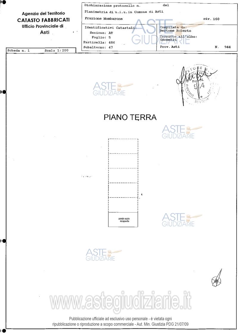 Planimetria del bene