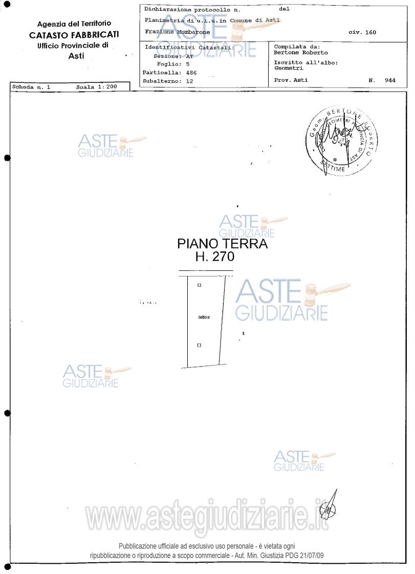 Planimetria del bene