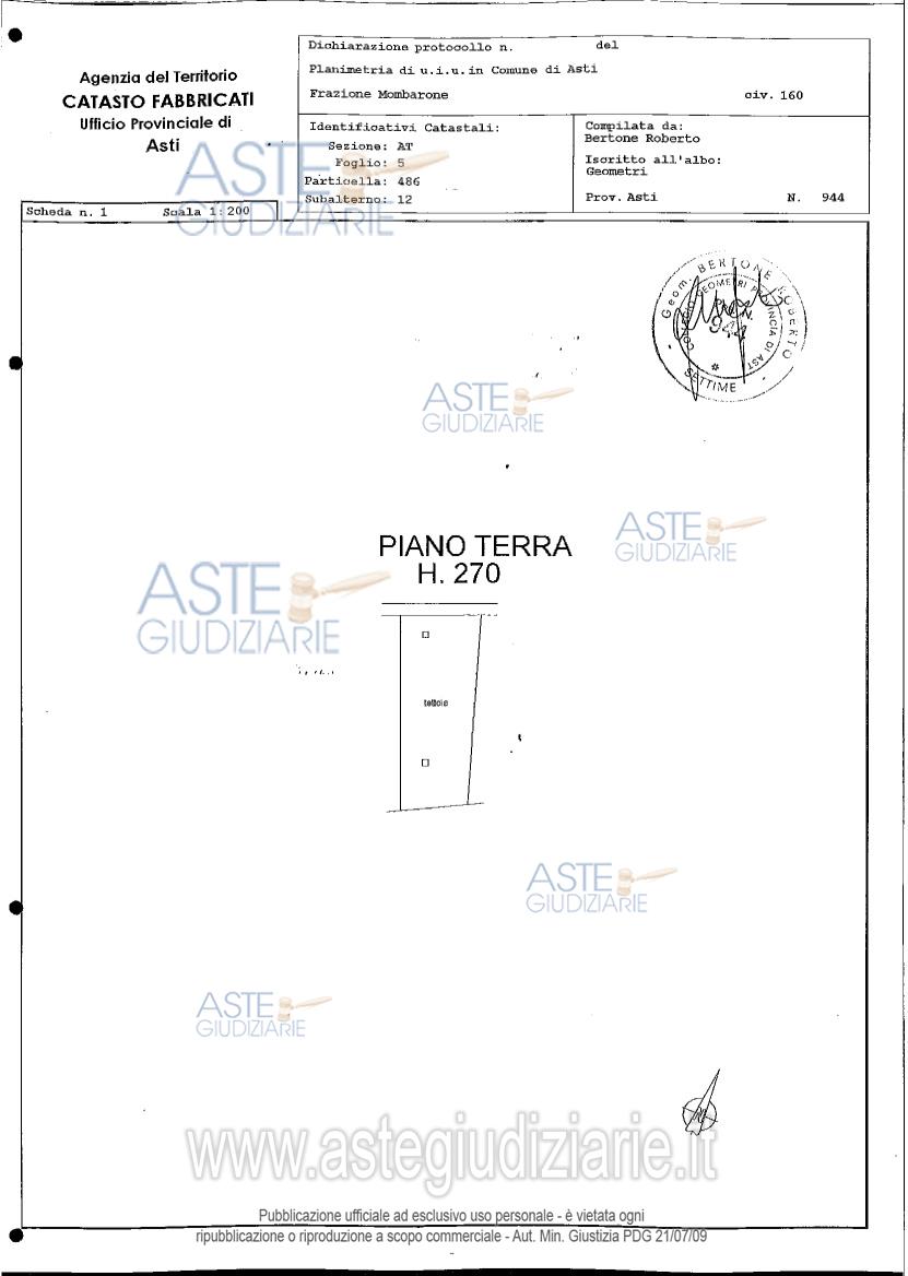 Planimetria del bene