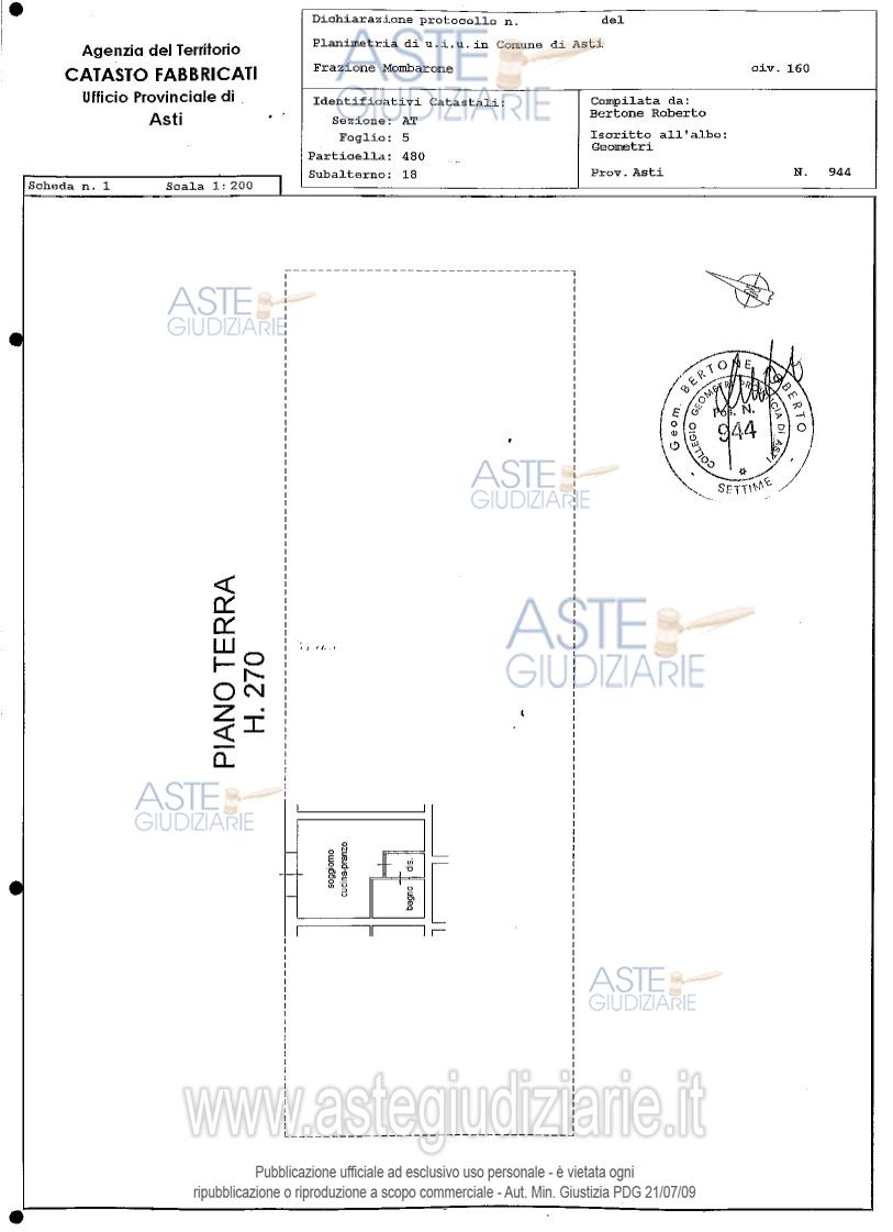 Planimetria del bene