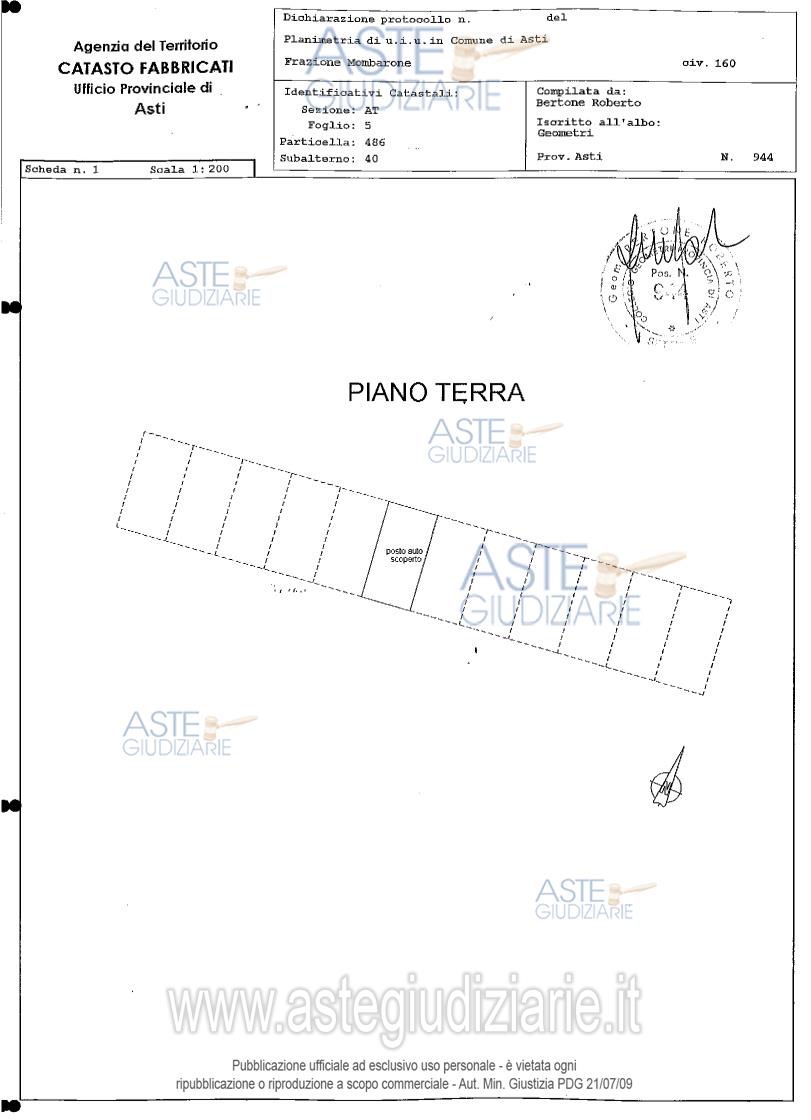 Planimetria del bene