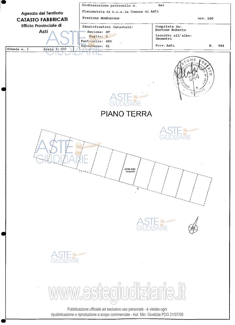 Planimetria del bene