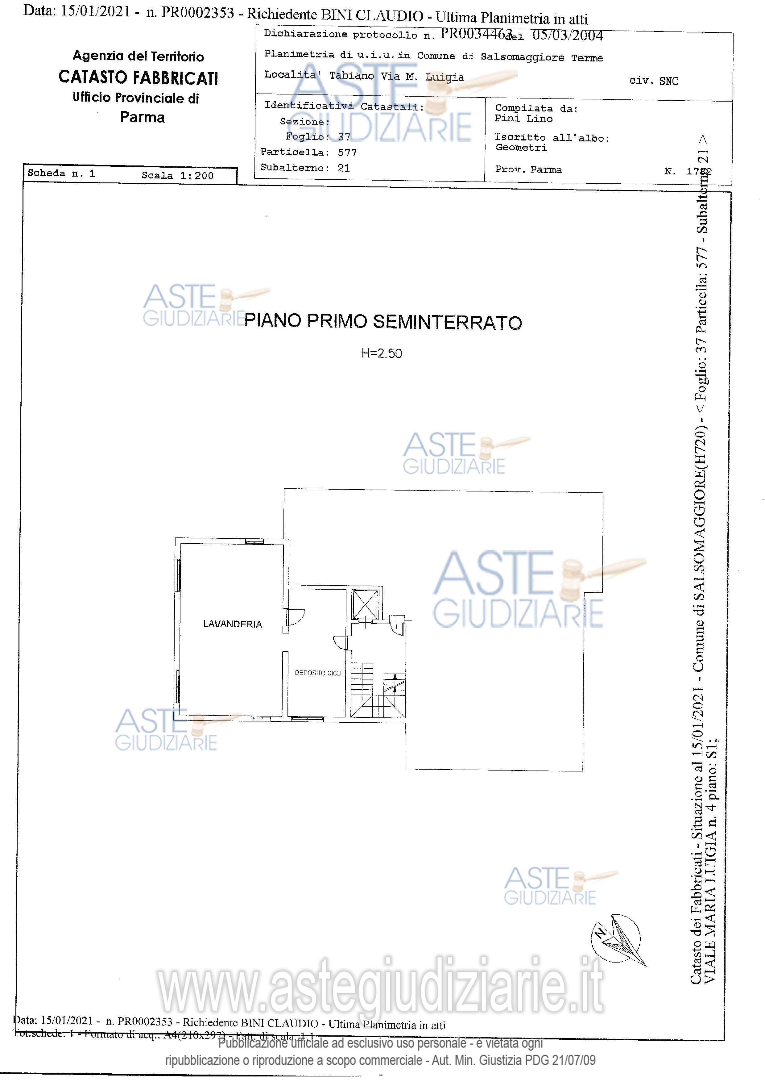 Planimetria del bene