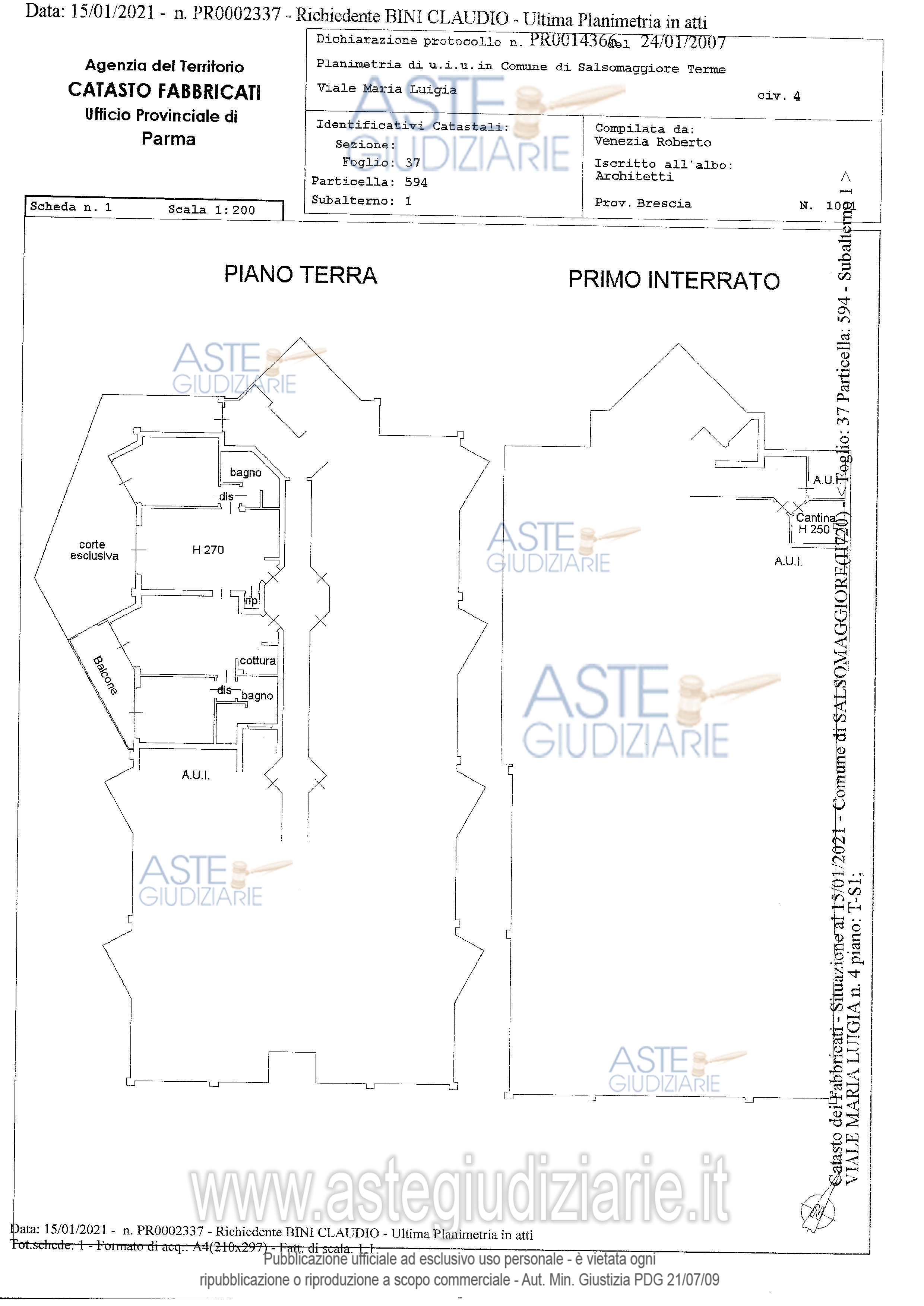 Planimetria del bene