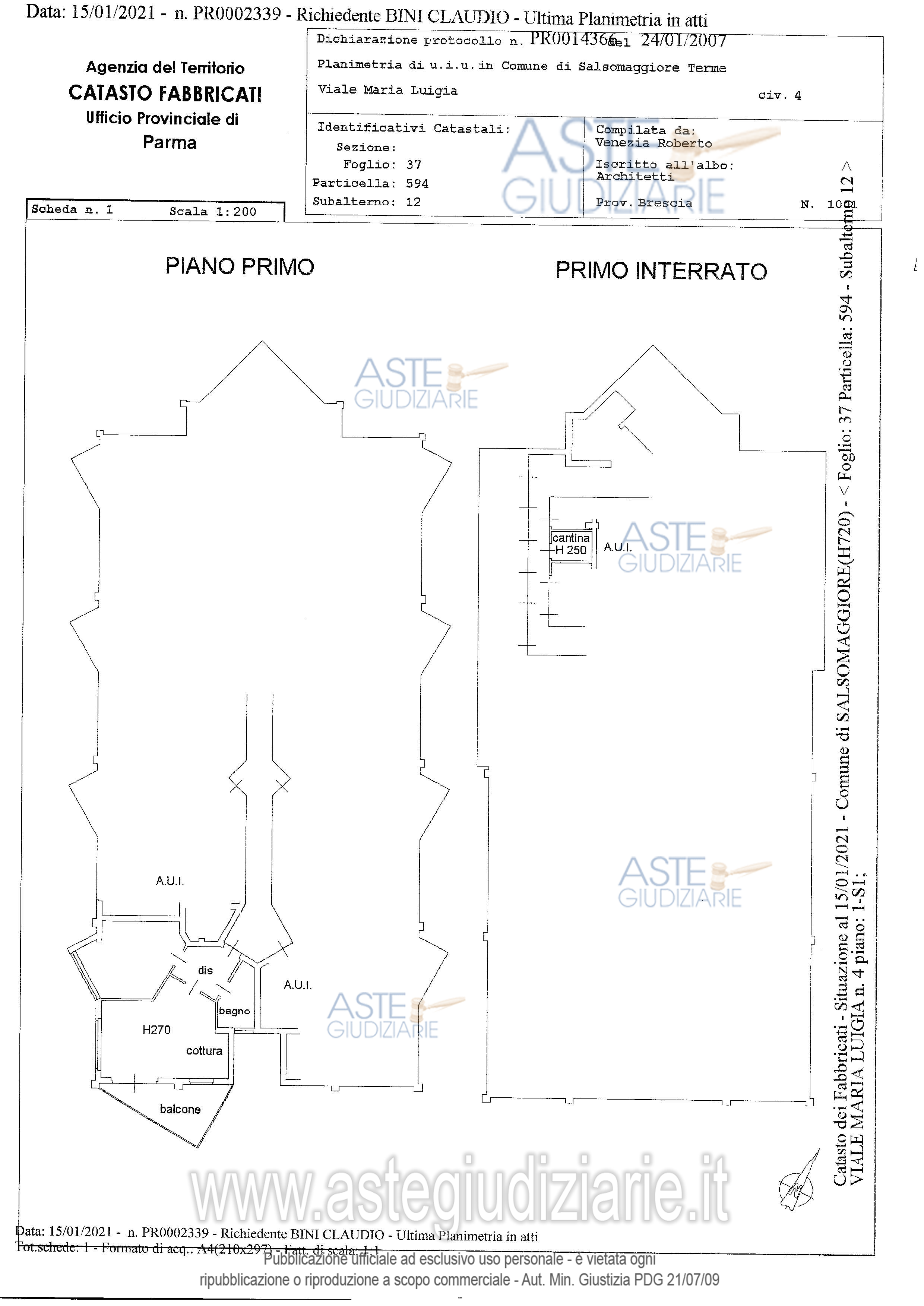Planimetria del bene