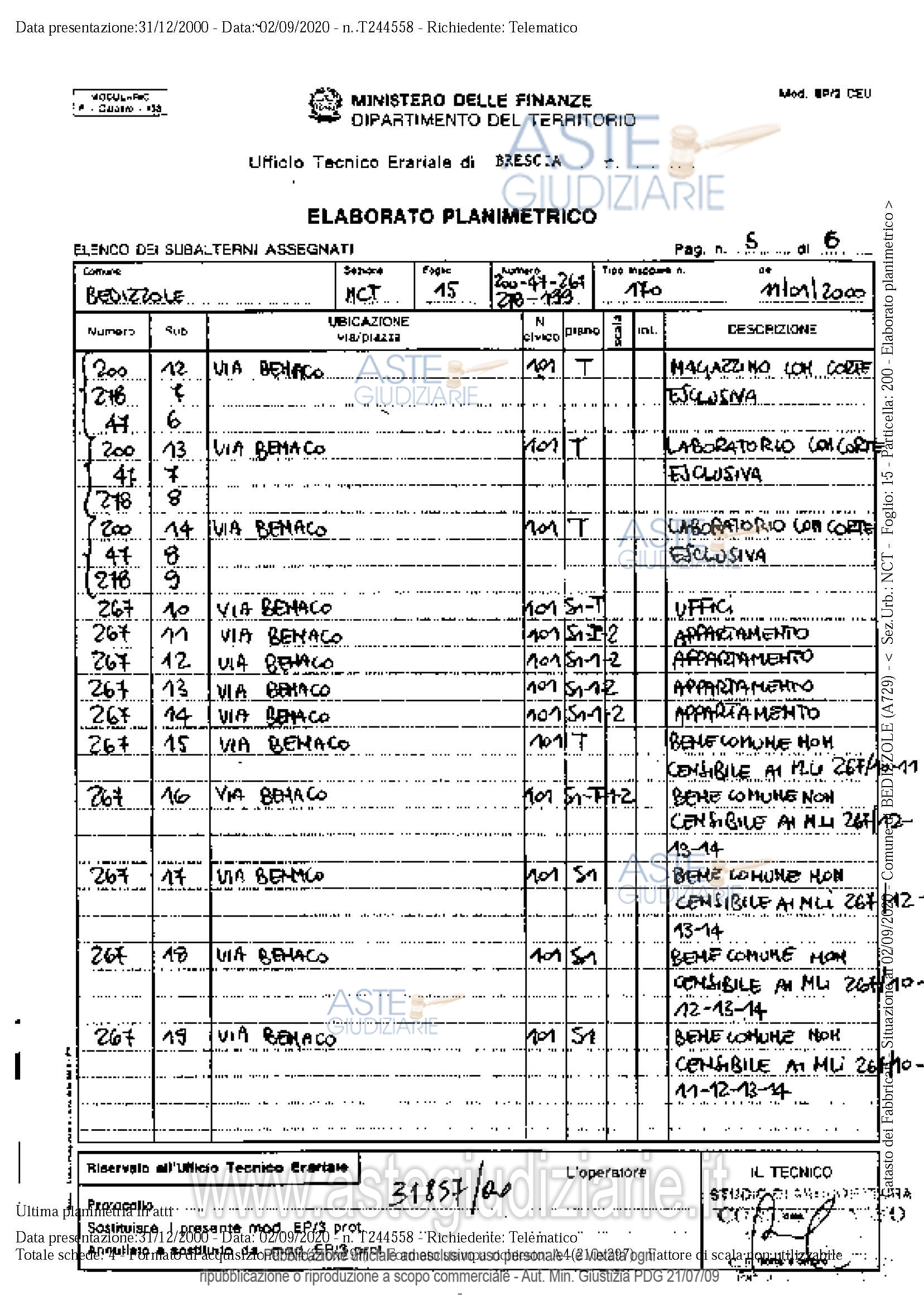 Planimetria del bene