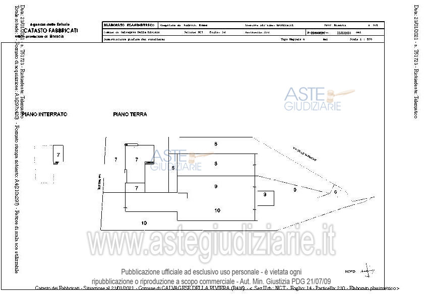 Planimetria del bene