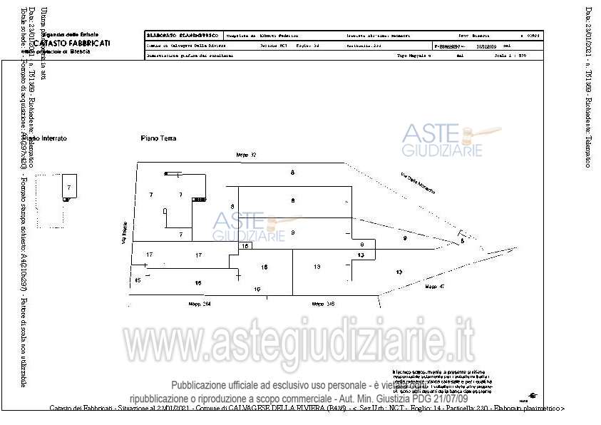 Planimetria del bene