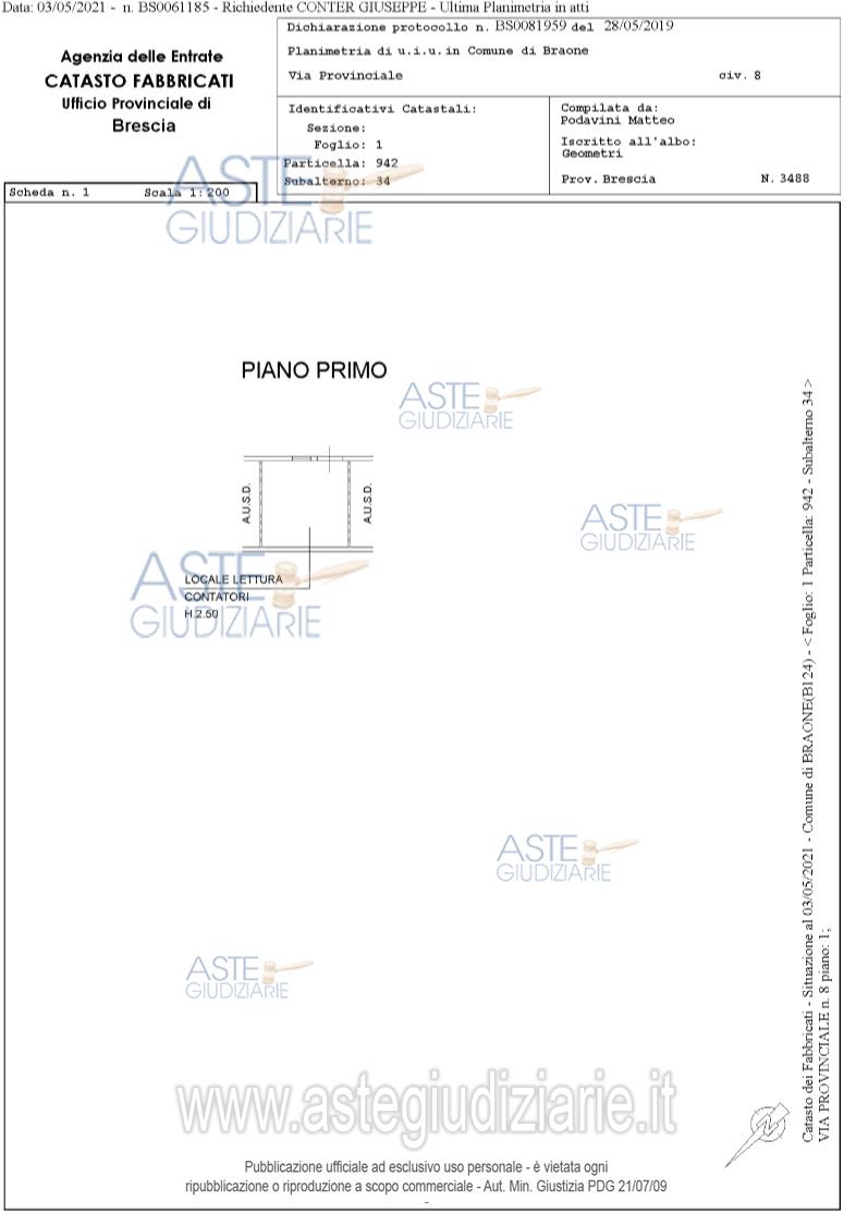 Planimetria del bene