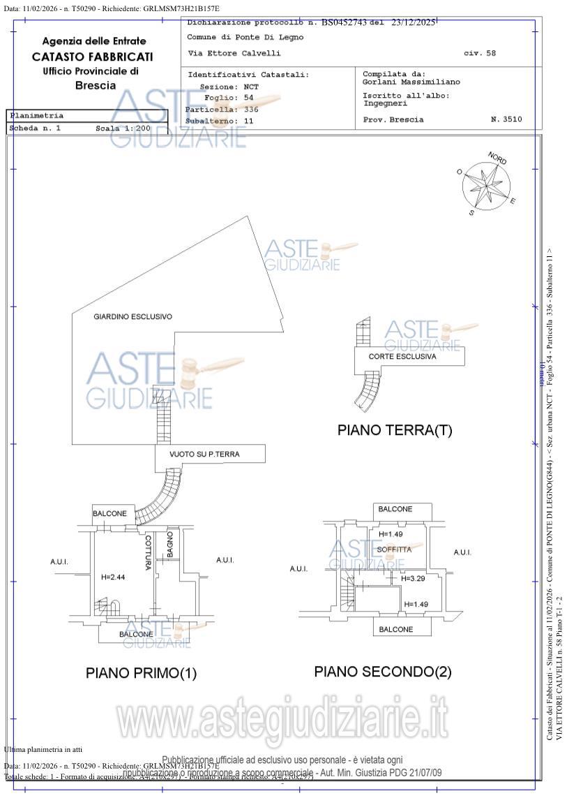 Planimetria del bene