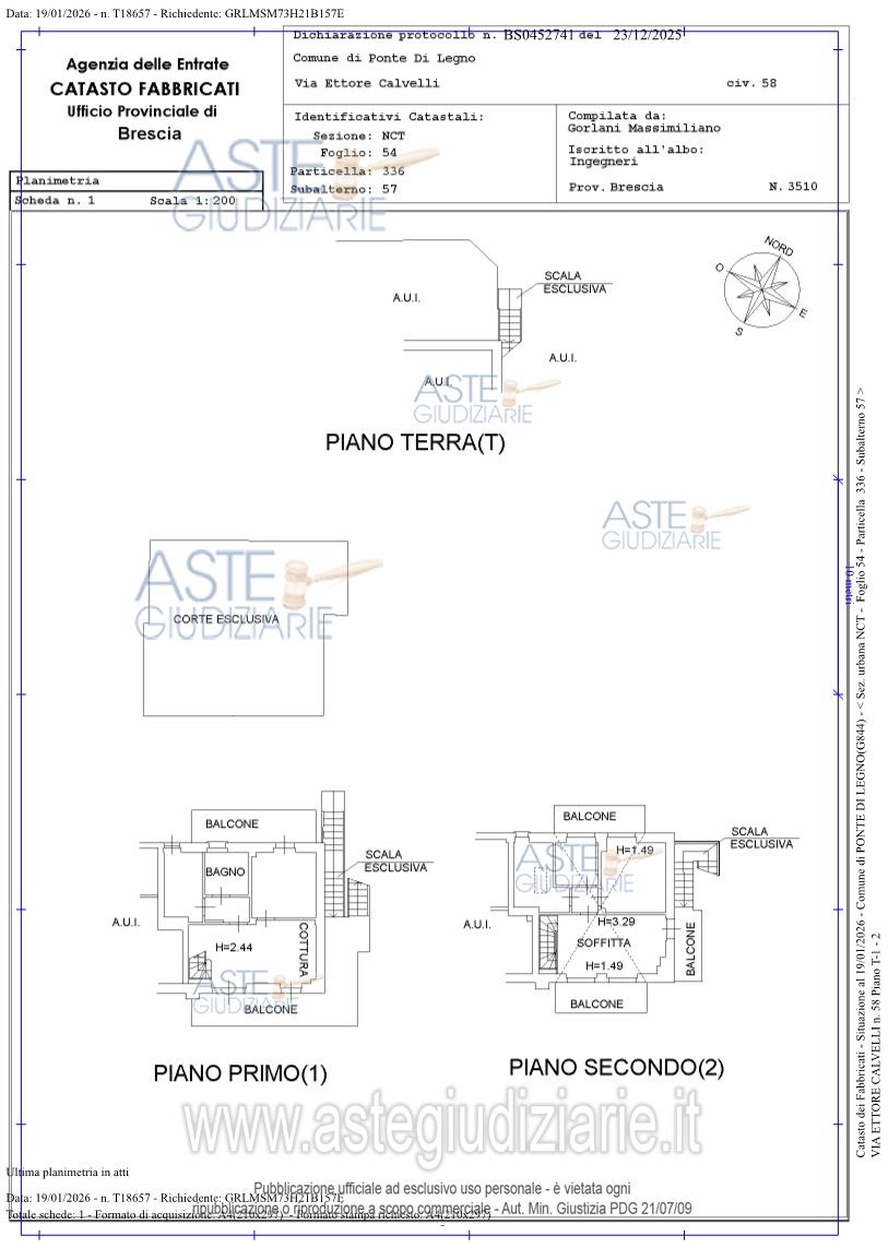 Planimetria del bene