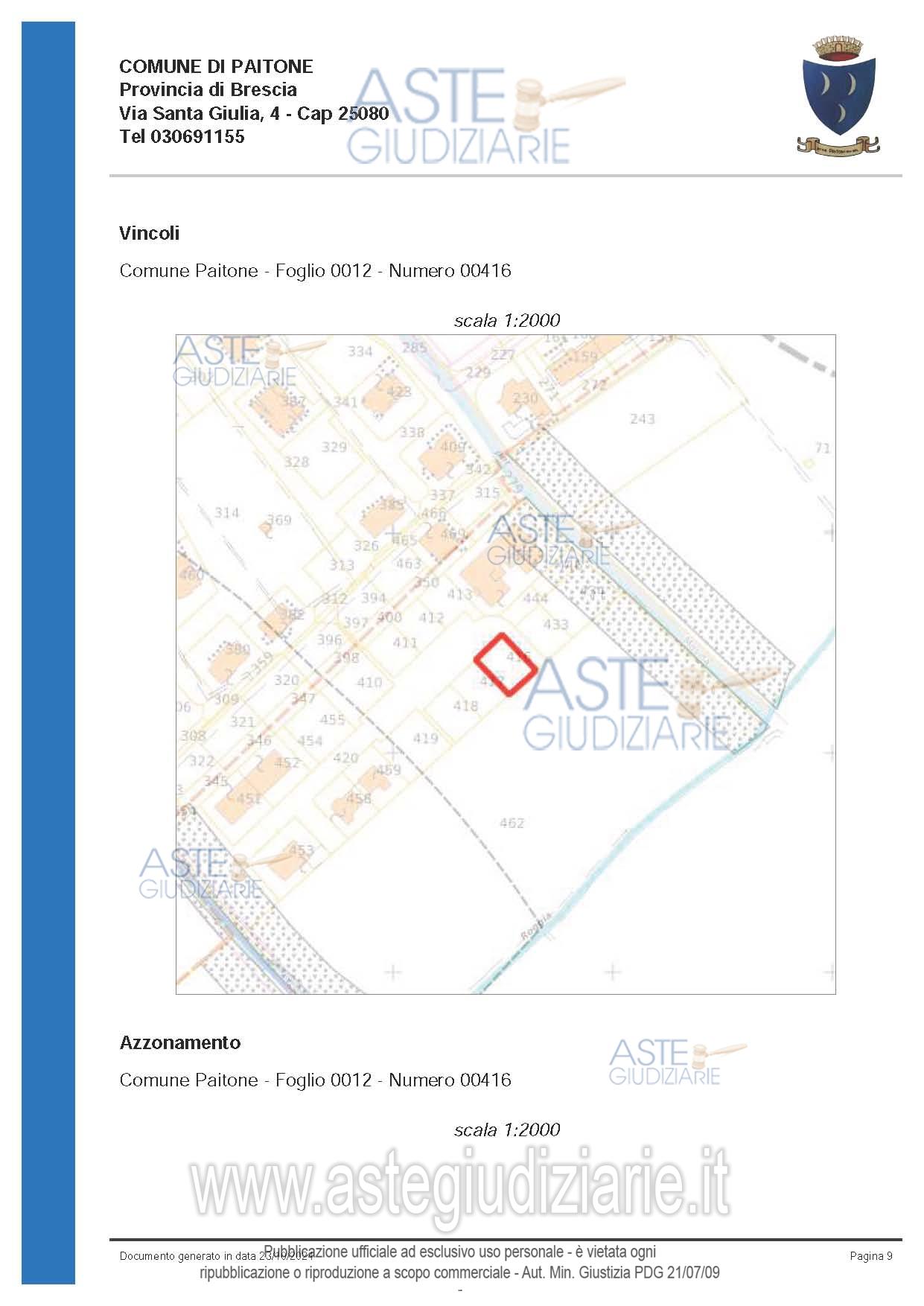 Planimetria del bene