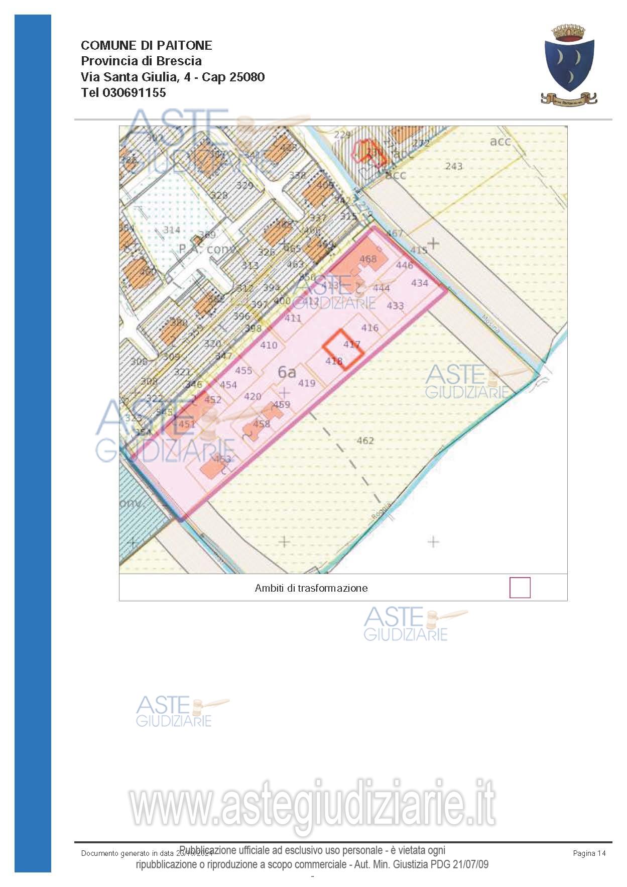 Planimetria del bene