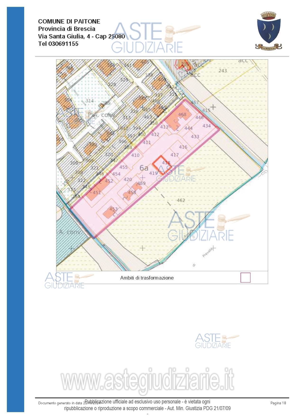 Planimetria del bene