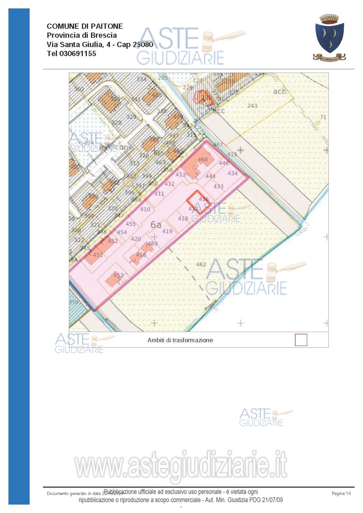 Planimetria del bene