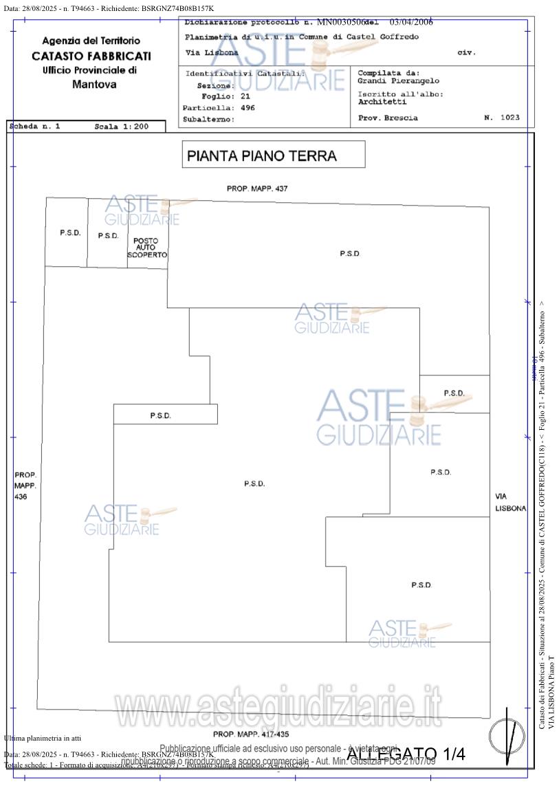 Planimetria del bene