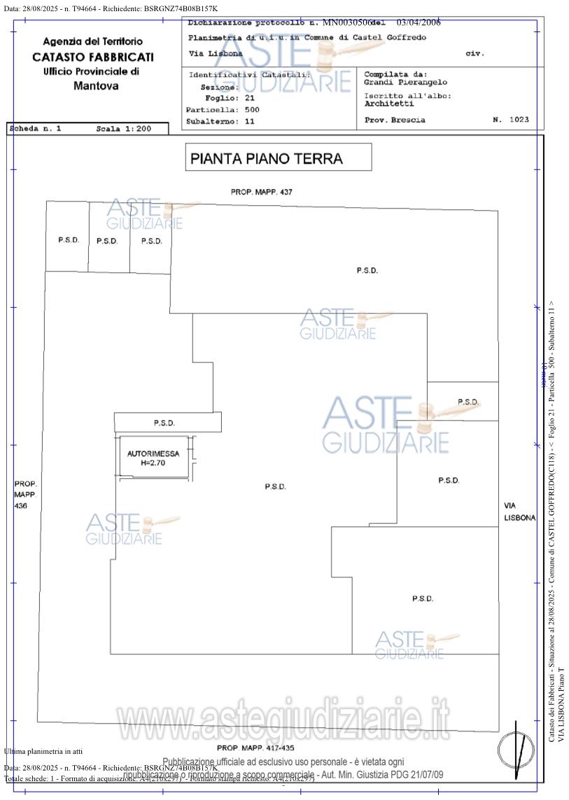 Planimetria del bene