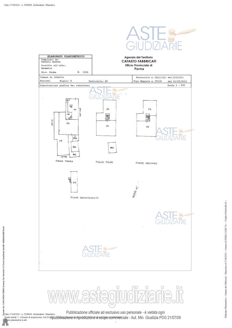 Planimetria del bene