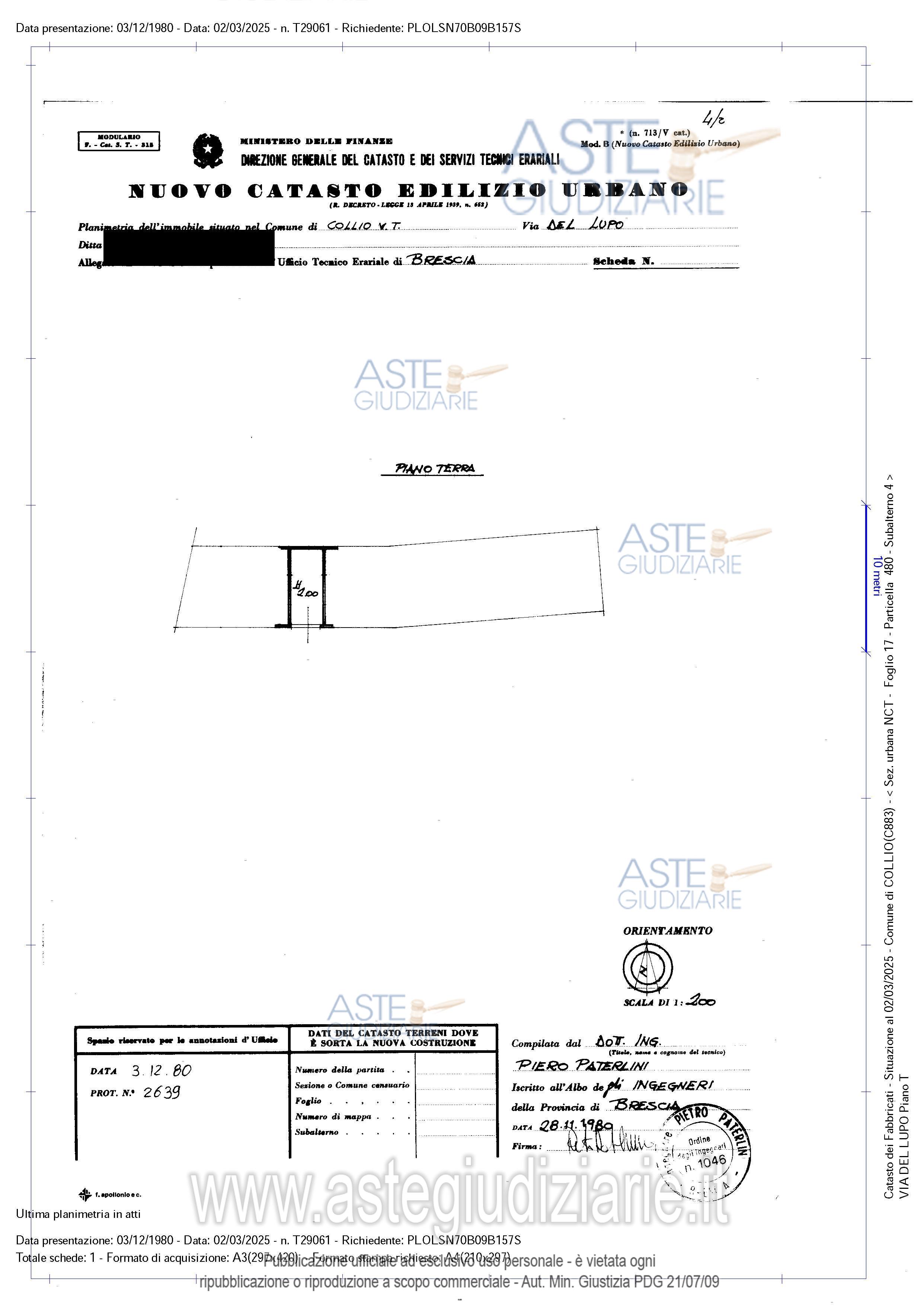 Planimetria del bene