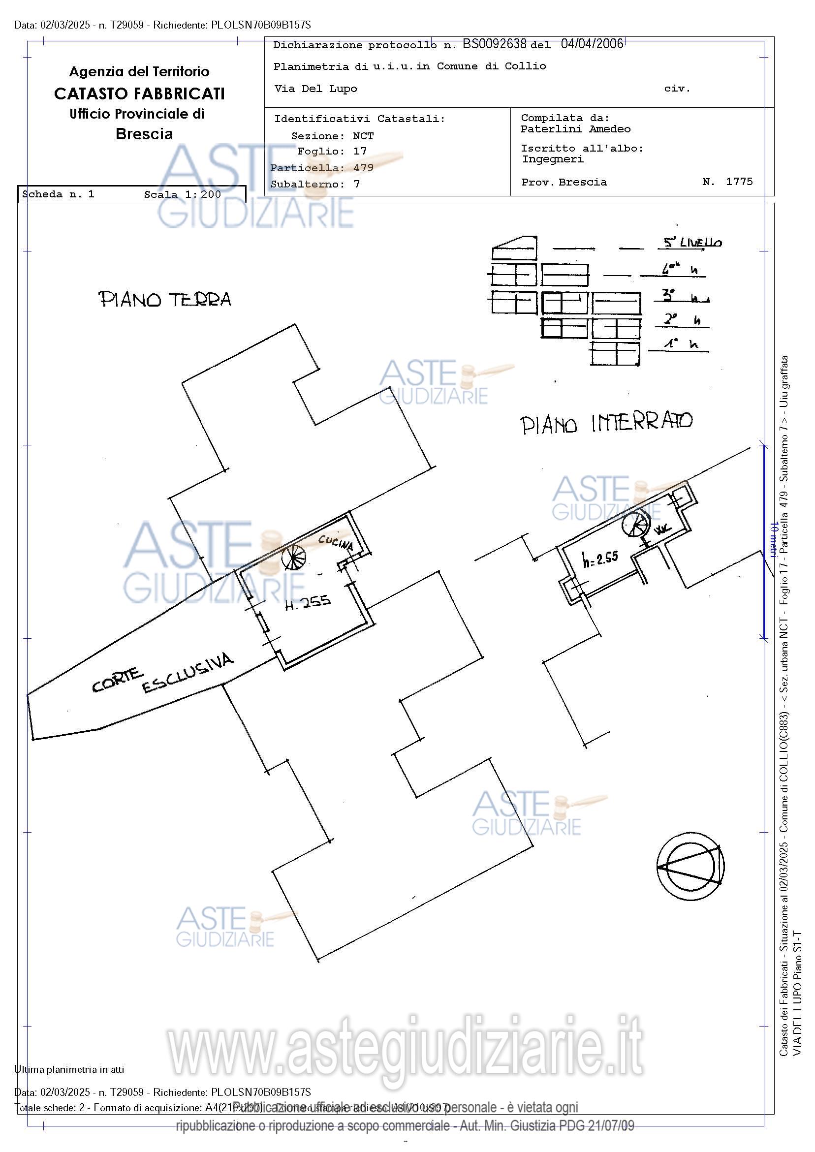 Planimetria del bene