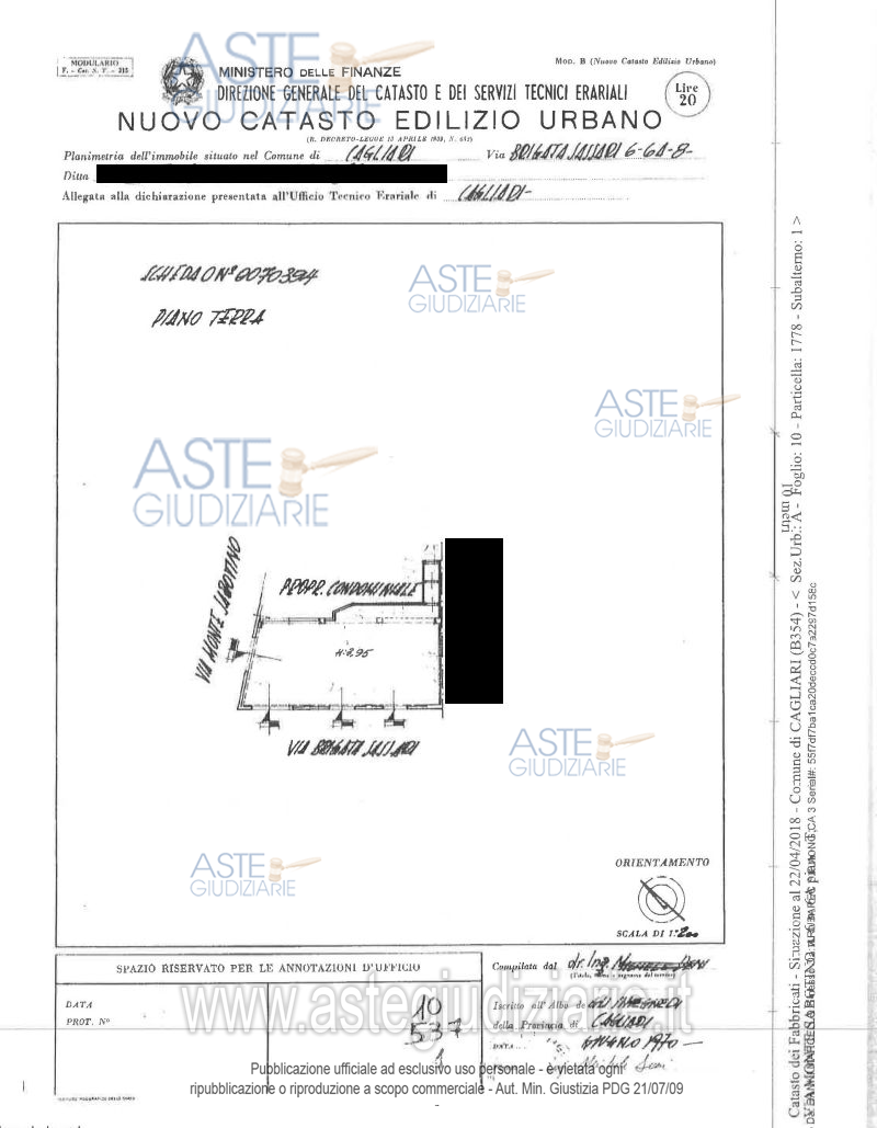 Planimetria del bene