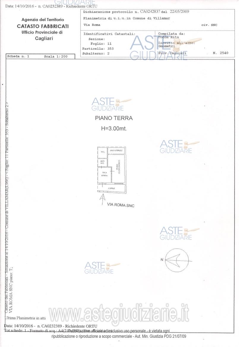 Planimetria del bene
