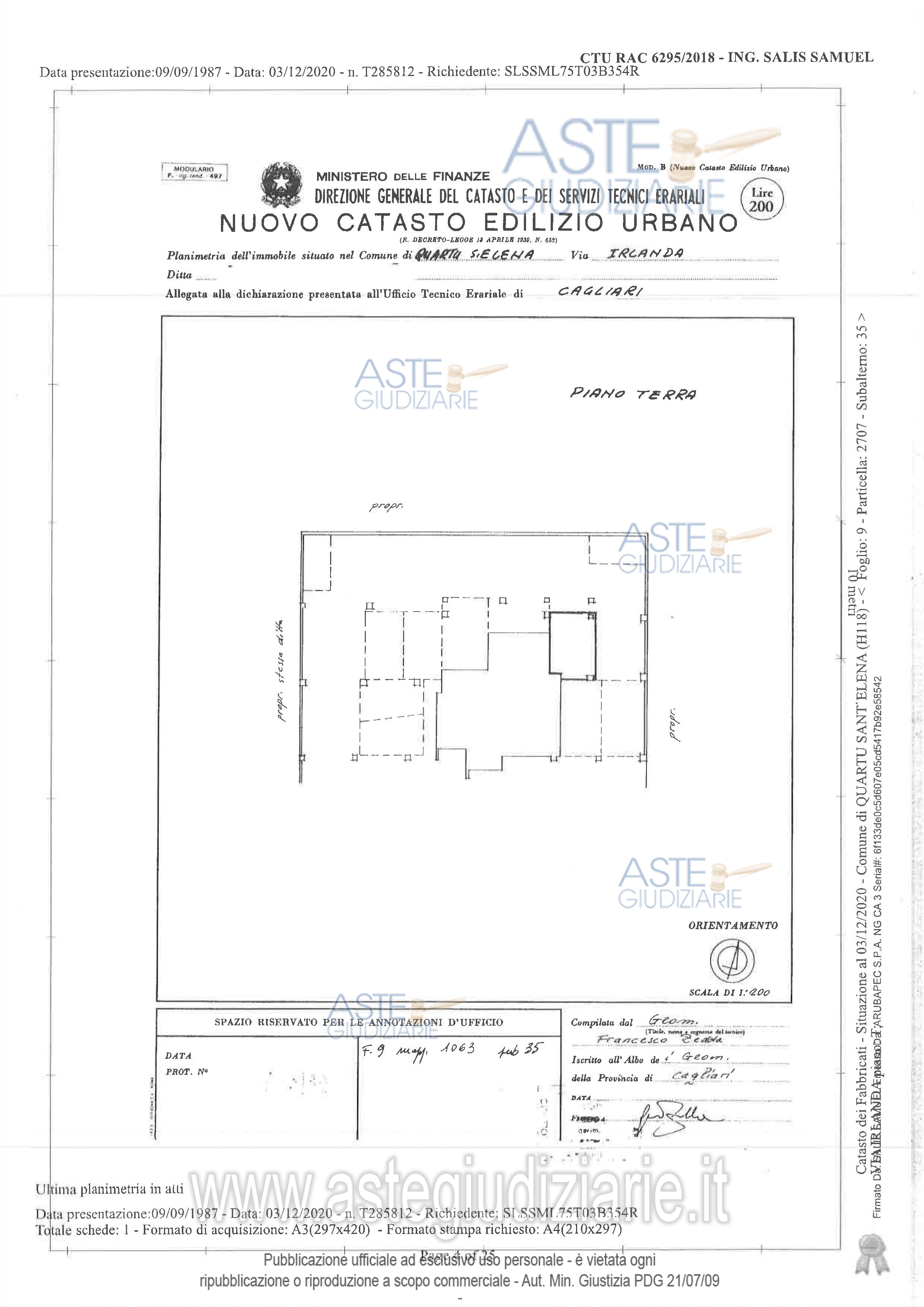 Planimetria del bene