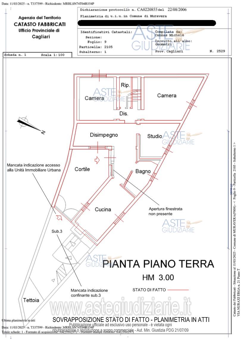 Planimetria del bene