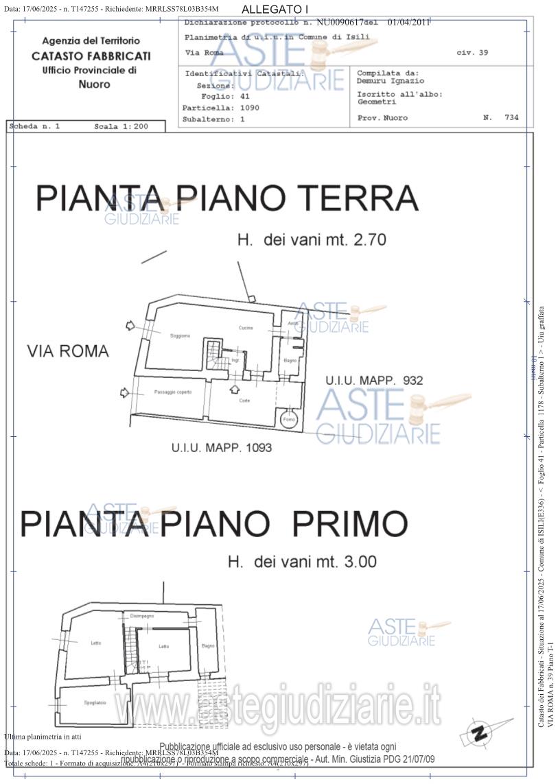 Planimetria del bene