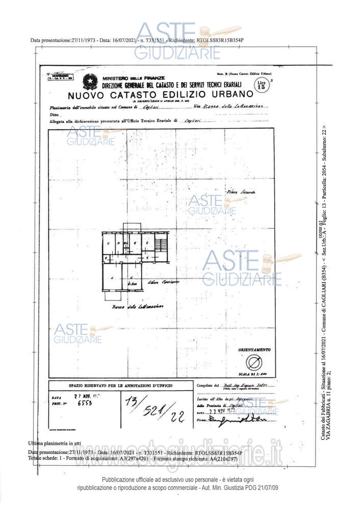 Planimetria del bene