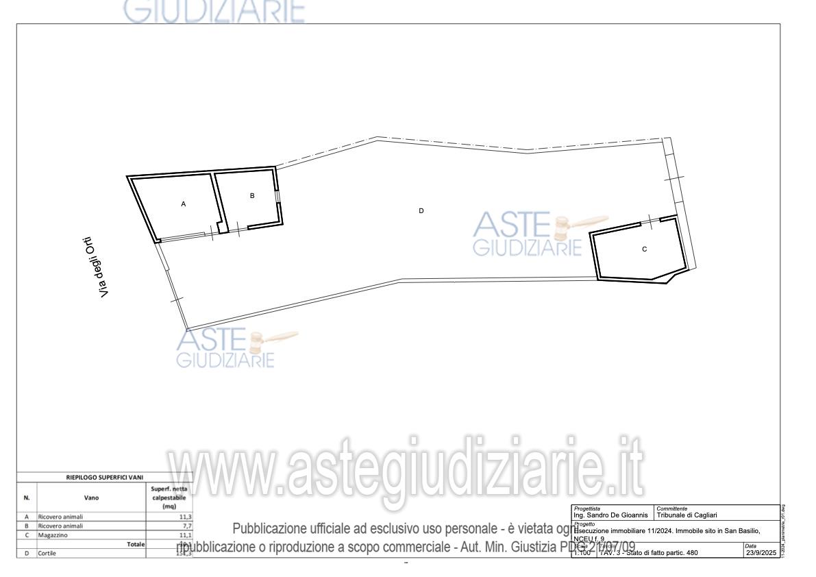 Planimetria del bene