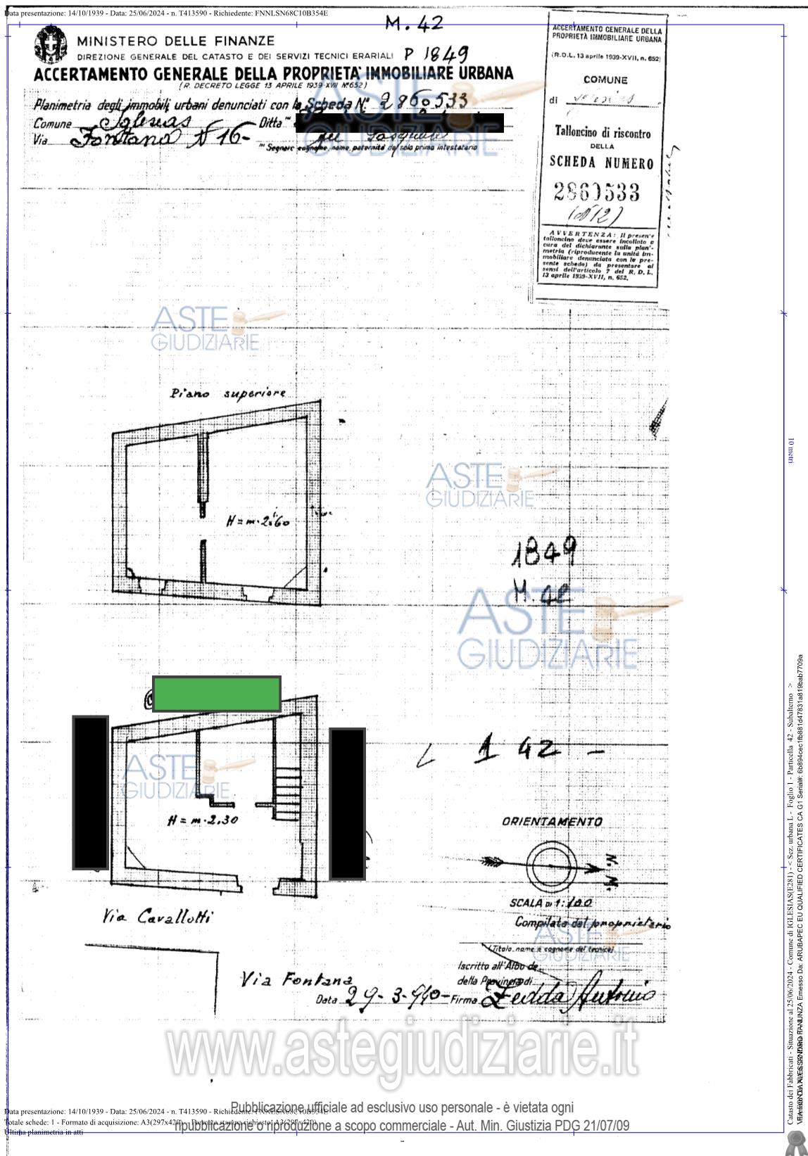Planimetria del bene