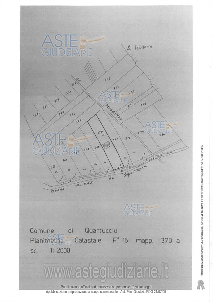 Planimetria del bene