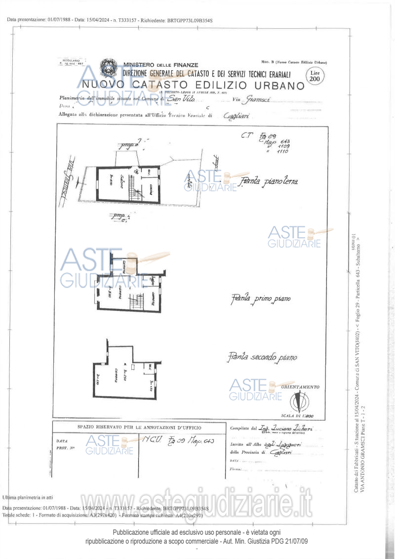 Planimetria del bene