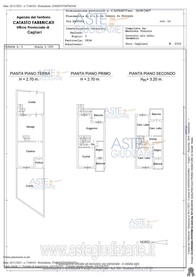 Planimetria del bene
