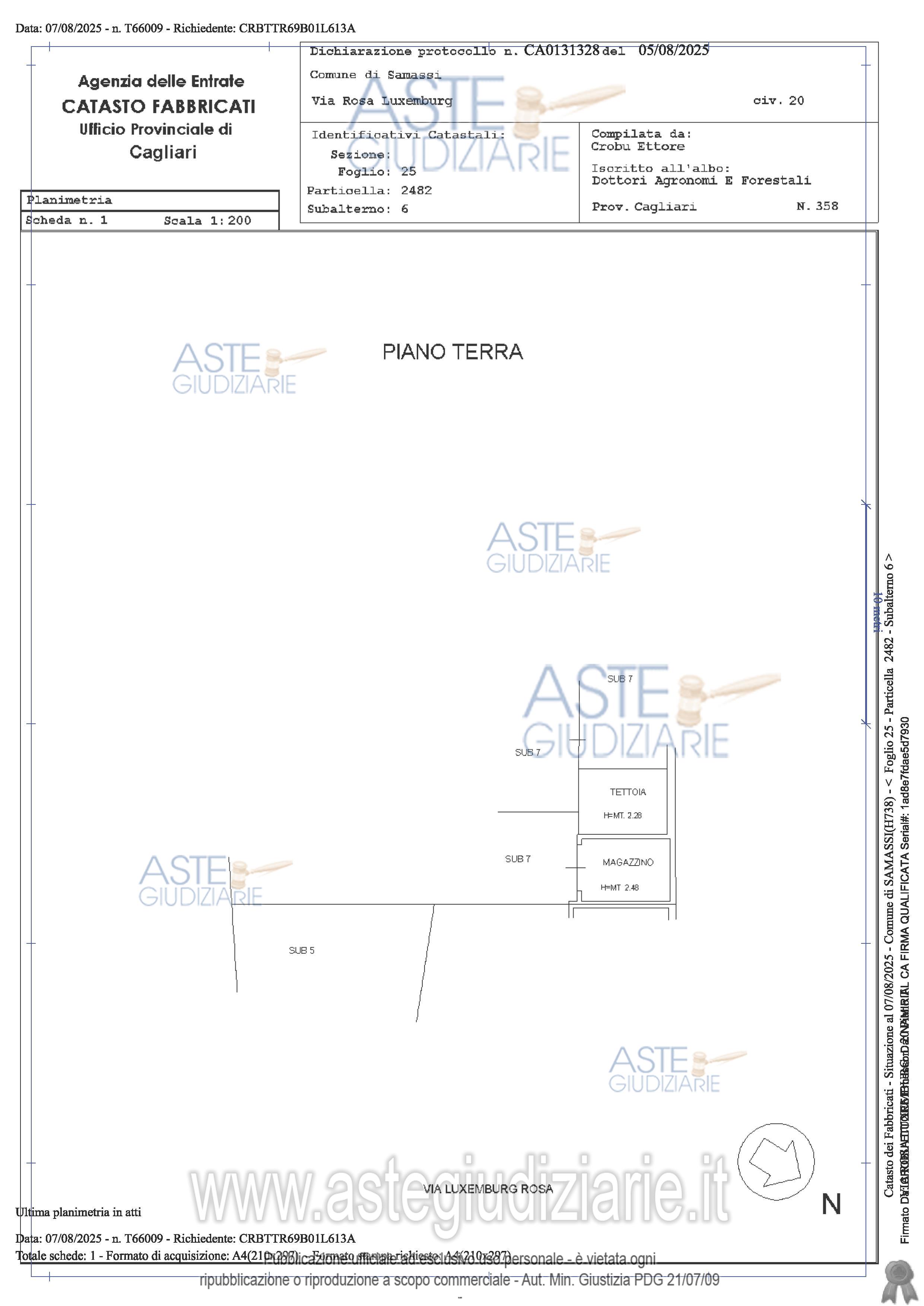 Planimetria del bene